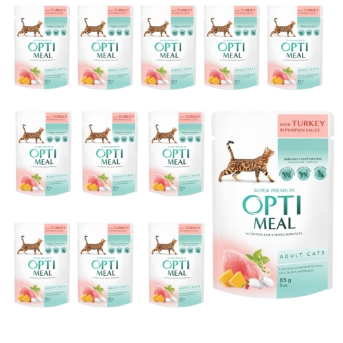 Opti Meal saszetka  Indyk w sosie dyniowym 12x85g