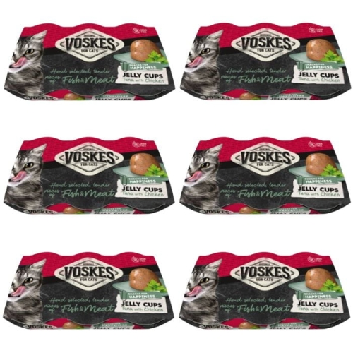 Voskes Jelly Cups Tuna Galaretka z tuńczykiem kurczakiem dla kota 6 opak