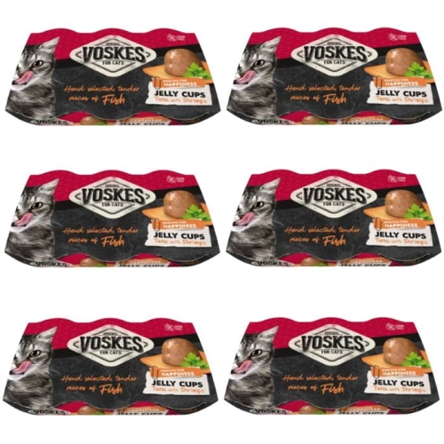 Voskes Jelly Cups Tuna Galaretka z tuńczykiem i krewetkami dla kota 6 opak