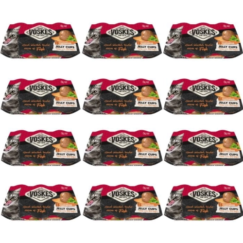 Voskes Jelly Cups Tuna Galaretka z tuńczykiem i krewetkami dla kota 12 opak