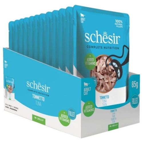Schesir Karma mokra dla kota Filety tuńczyka w galaretce Saszetka 12 x 85g