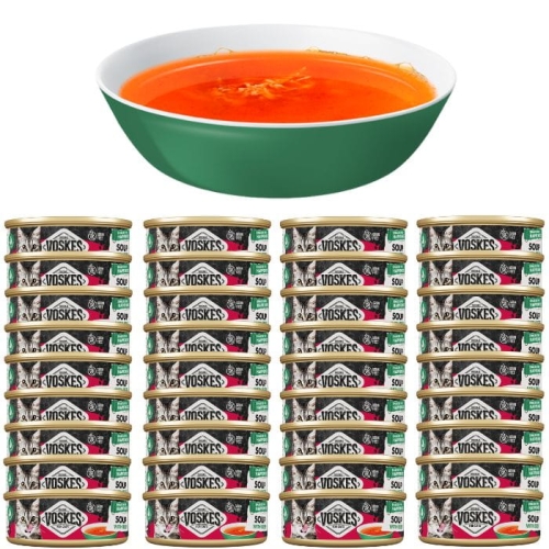 Zupa bulion dla kota z wołowiną Voskes Cat soup with Beef 36 x 50g bez zbóż