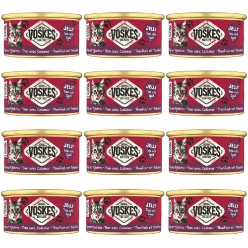 Mokra karma dla kota Voskes TUNA WITH SQUID Tuńczyk z kalmarami 12 x 85g