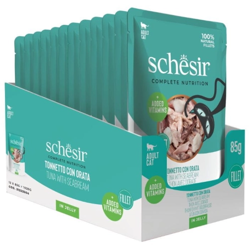Schesir Karma dla kota Tuńczyk z doradą w galaretce 12 x 85g