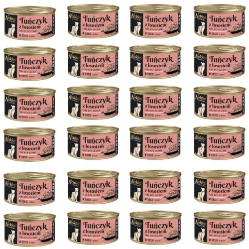 Nekko Supreme Adult Mokra karma dla kota TUŃCZYK Z ŁOSOSIEM w sosie 24x 80g