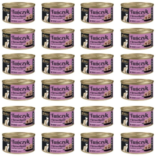 Nekko Supreme Mokra karma dla kota TUŃCZYK Z KREWETKAMI w sosie 24 x 80g