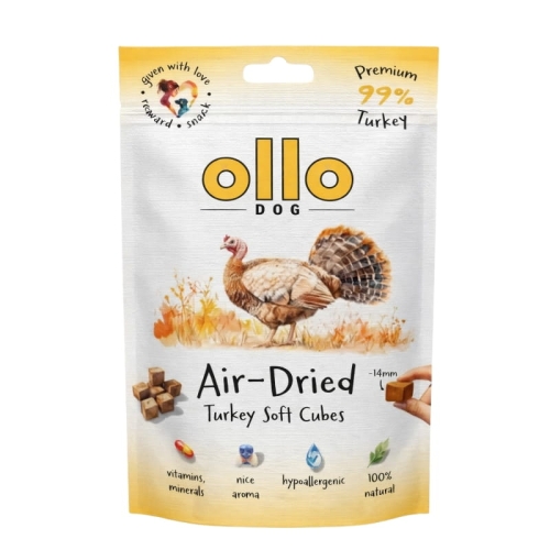 Ollo Air Dried Turkey Cubes 80g