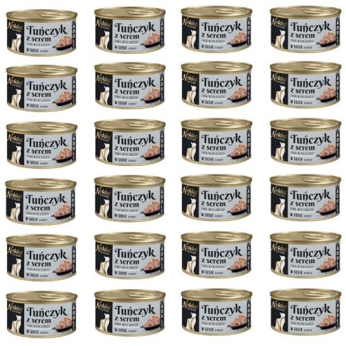 Nekko Supreme Adult Mokra karma dla kota TUŃCZYK Z SEREM w sosie 24 x 80g