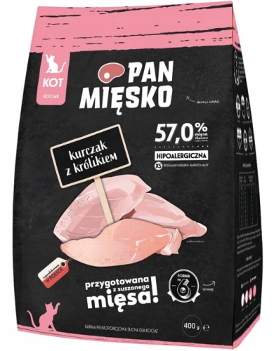 Pan Mięsko dla kociąt Kurczak z królikiem XS 400g