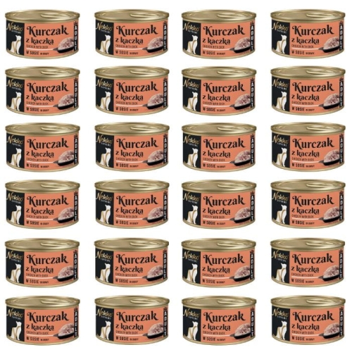 Nekko Supreme Mokra karma dla kota KURCZAK KACZKA W SOSIE Puszka 24 x 80g