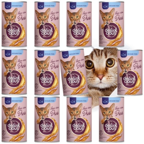 Delickcious Napój dla kota z Rybami Oceanicznymi 12 x 140g