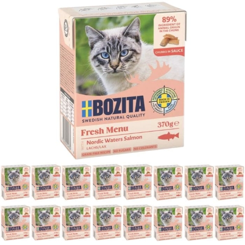 Bozita Kawałki w sosie z łososiem Mokra karma dla kota 16 x 370g