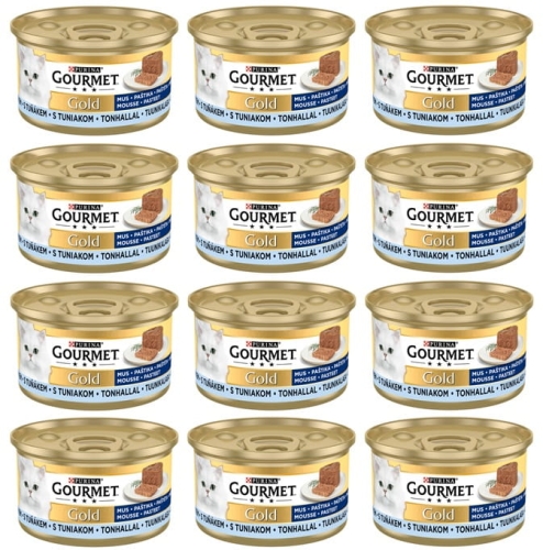 Purina Gourmet Gold mus z tuńczykiem pełnoporcjowa karma dla kota 12x 85g