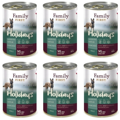 Family First Adult Karma mokra dla psa Jagnięcina z królikiem 6 x 400g