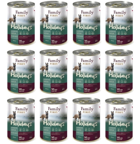 Family First Adult Karma mokra dla psa Jagnięcina z królikiem 12 x 400g