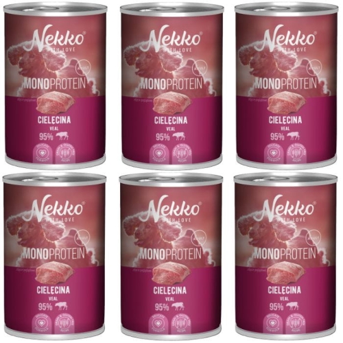 Nekko Monoprotein Adult Karma mokra dla psa Cielęcina 6 x 400g