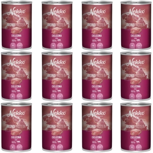 Nekko Monoprotein Adult Karma mokra dla psa Cielęcina 12 x 400g