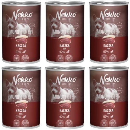 Nekko Monoprotein Adult Karma mokra dla psa Kaczka 6 x 400g