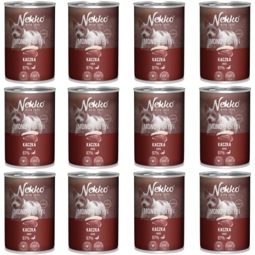Nekko Monoprotein Adult Karma mokra dla psa Kaczka 12 x 400g