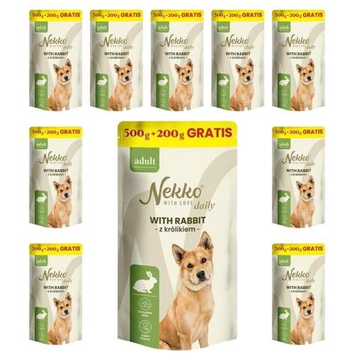 NEKKO DAILY sasz/pies KRÓLIK 10x500+200g