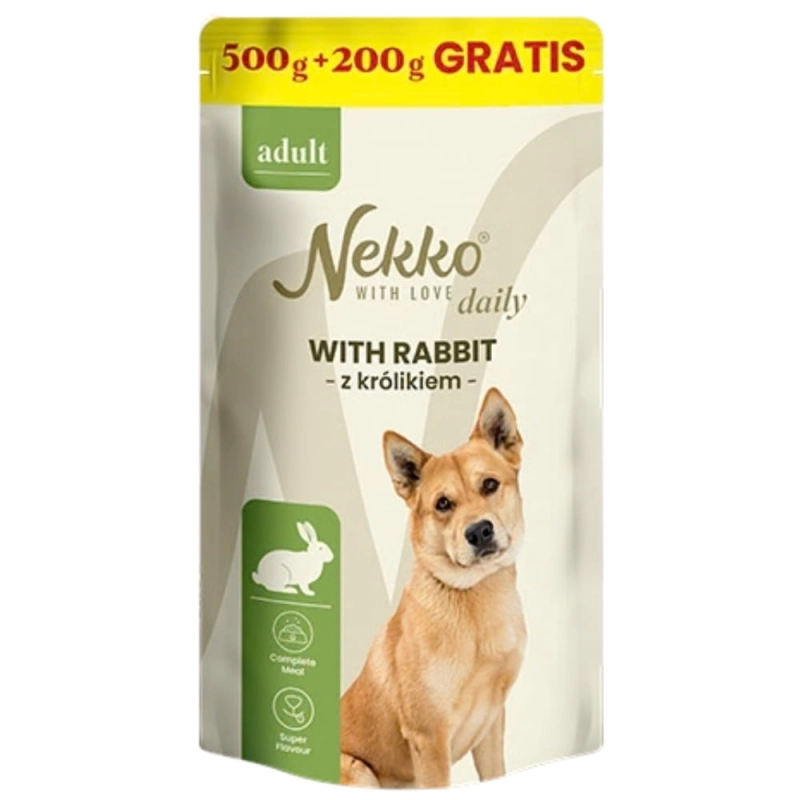 Nekko Daily Adult królik mokra karma dla dorosłego psa 10x 700g