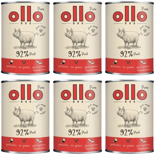 Ollo Pure Wieprzowina Karma mokra dla psa 6 x 850g monobiałkowa bezzbożowa