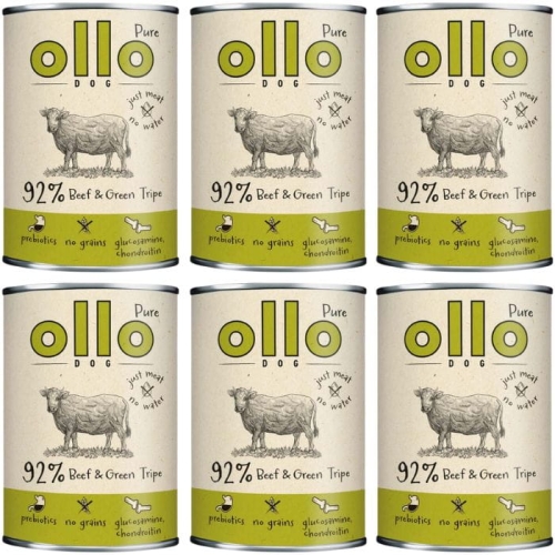 Ollo Pure Wołowina Zielone Żwacze 6 x 850g Karma mokra dla psa monobiałkowa