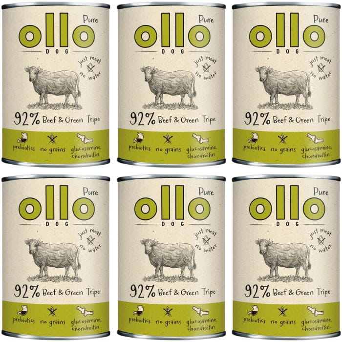 Ollo Pure Wołowina i Zielone Żwacze monobiałkowa mokra karma dla psa 6x 850g