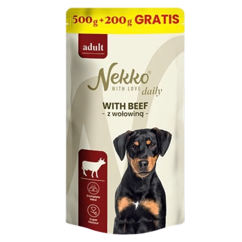 Nekko Daily Adult wołowina mokra karma dla dorosłego psa 10x 700g