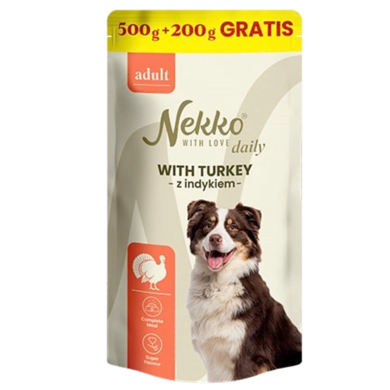 Nekko Daily Adult indyk mokra karma dla dorosłego psa 10x 700g