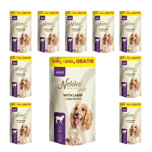 NEKKO DAILY sasz/pies JAGNIĘCINA 10x 500+200g 