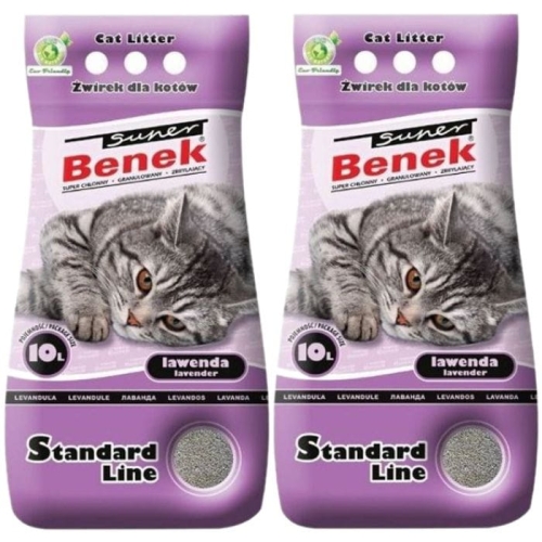 Żwirek dla kota Super Benek Standard Lawenda 2 x 10L