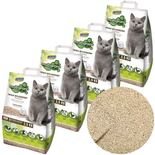 Hilton Żwirek dla kota MULTIGRANO wielozbożowy ekologiczny bio 4 x 2,5kg