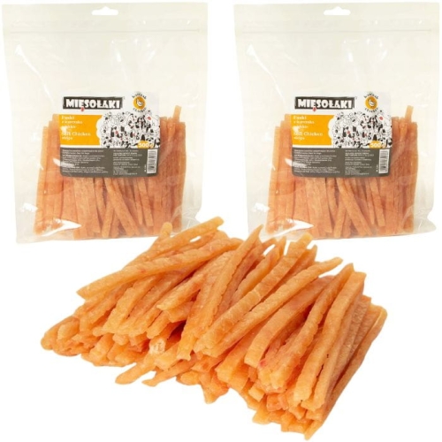 Mięsołaki Paski z kurczaka miękkie 2 x 500g Przysmak dla psa