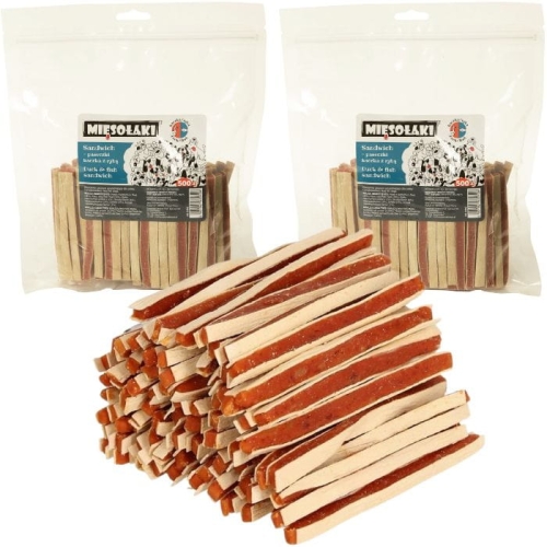 Mięsołaki Sandwich Paseczki Kaczka z rybą 2 x 500g Przysmak dla psa