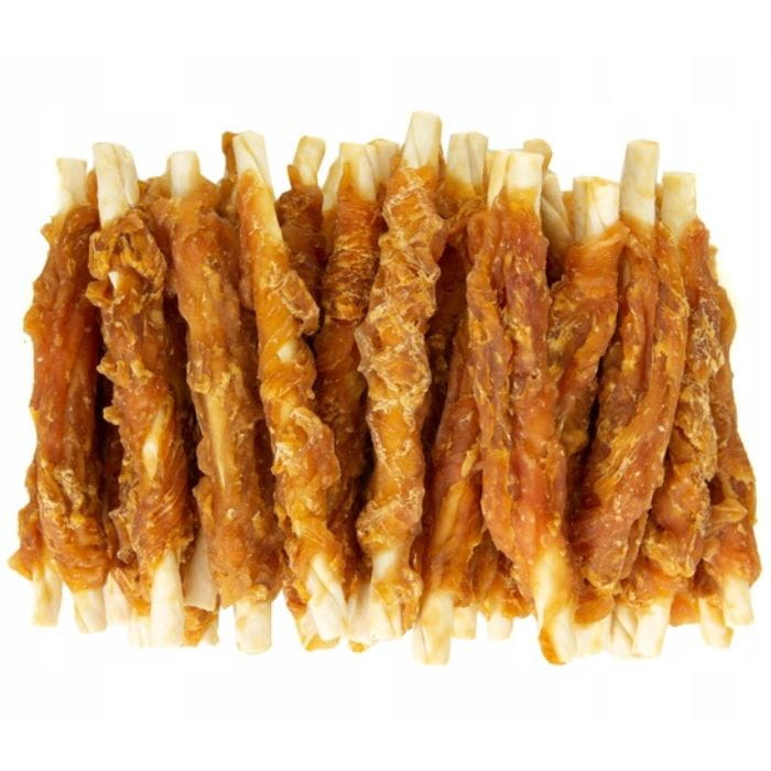 MięsoŁaki pałeczki ze skóry wołowej owinięte kurczakiem gryzak dla psa 2x 500g