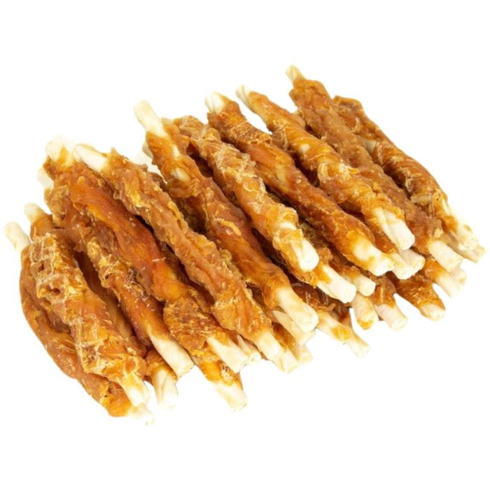 MięsoŁaki pałeczki ze skóry wołowej owinięte kurczakiem gryzak dla psa 2x 500g