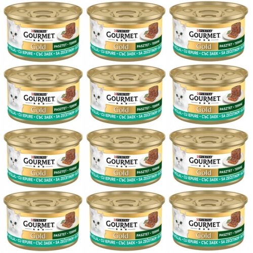 Purina Gourmet Gold Pasztet z kawałkami królika 12 x 85g