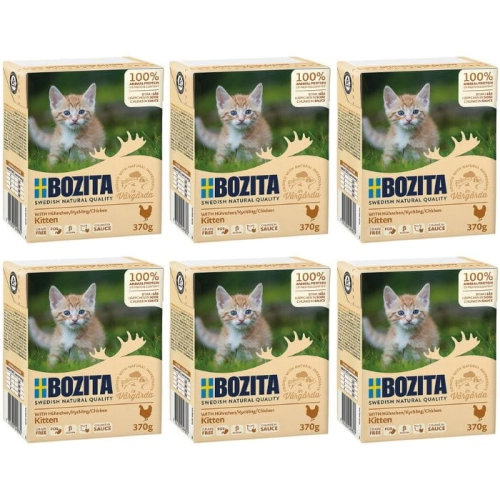 Bozita Kitten kawałki kurczaka w sosie karma dla kociąt z tauryną 6x 370g