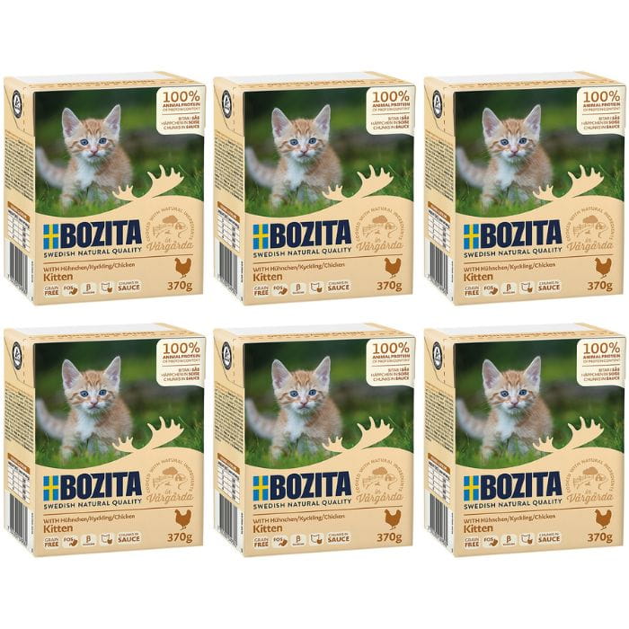 Bozita Kitten kawałki kurczaka w sosie karma dla kociąt z tauryną 6x 370g