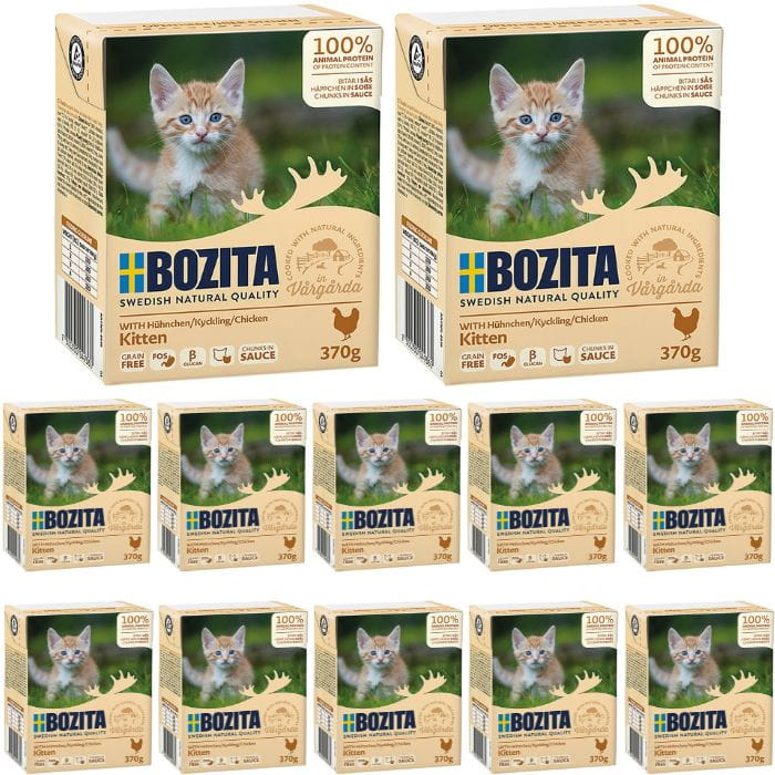Bozita Kitten kawałki kurczaka w sosie karma dla kociąt z tauryną 12x 370g