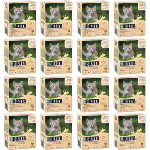 Bozita Kitten kawałki kurczaka w sosie karma dla kociąt z tauryną 16x 370g