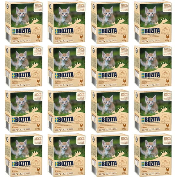 Bozita Kitten kawałki kurczaka w sosie karma dla kociąt z tauryną 16x 370g
