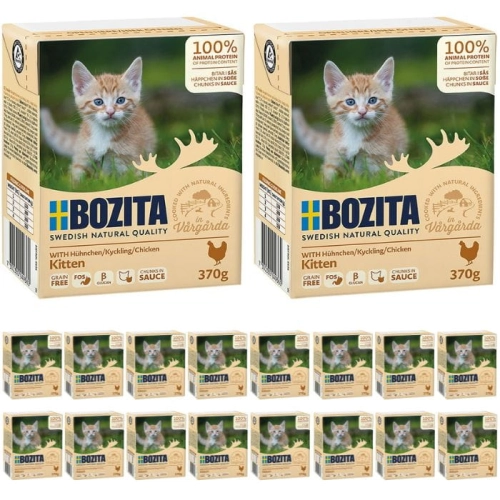 Bozita Kitten kawałki kurczaka w sosie karma dla kociąt z tauryną 18x 370g