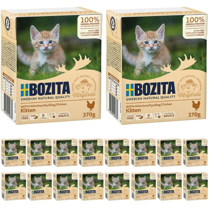 Bozita Kitten kawałki kurczaka w sosie karma dla kociąt z tauryną 18x 370g