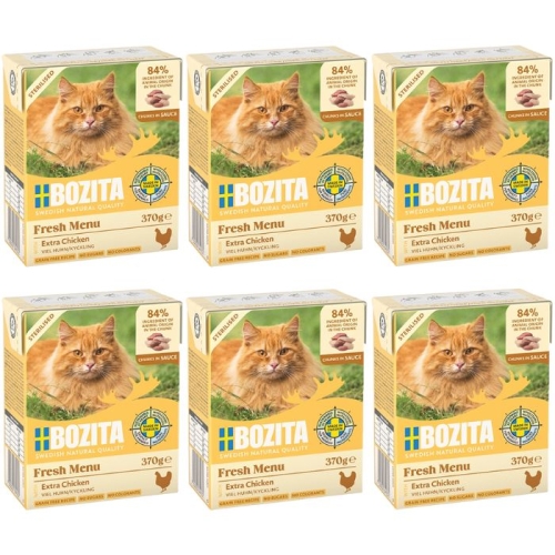 Bozita Cat Sterilised z Extra Kurczakiem kawałki w sosie kartonik 6 x 370g