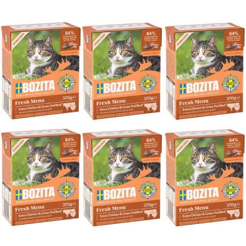 Bozita Cat Sterilised z Extra Kurczakiem Wołowiną w galaretce 6 x 370g