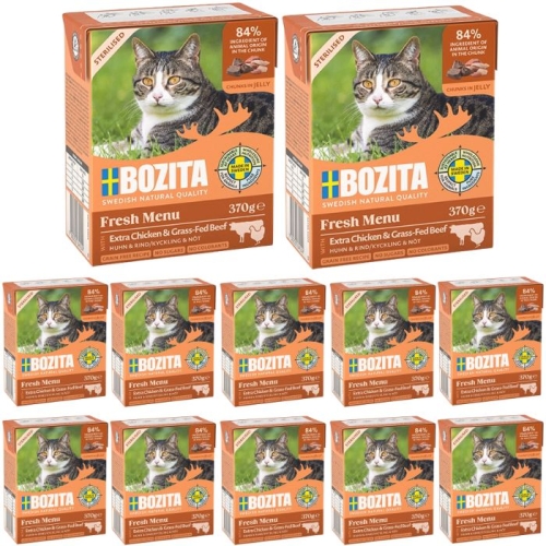 Bozita Cat Sterilised z Extra Kurczakiem Wołowiną w galaretce 12 x 370g