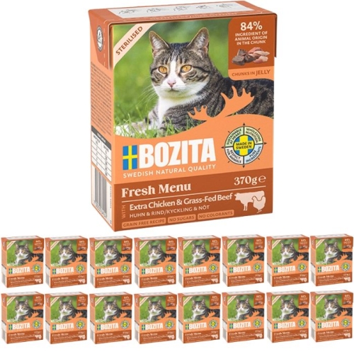 Bozita Cat Sterilised z Extra Kurczakiem Wołowiną w galaretce 16 x 370g