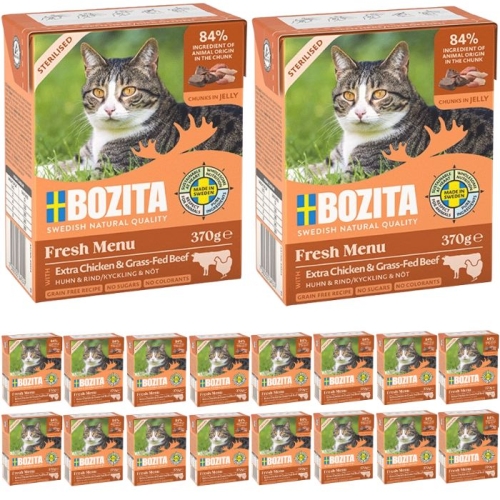 Bozita Cat Sterilised z Extra Kurczakiem Wołowiną w galaretce 18 x 370g